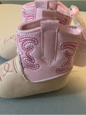 Stepping Stones Pink Cowboy Booties Baby 3 to 6 months New